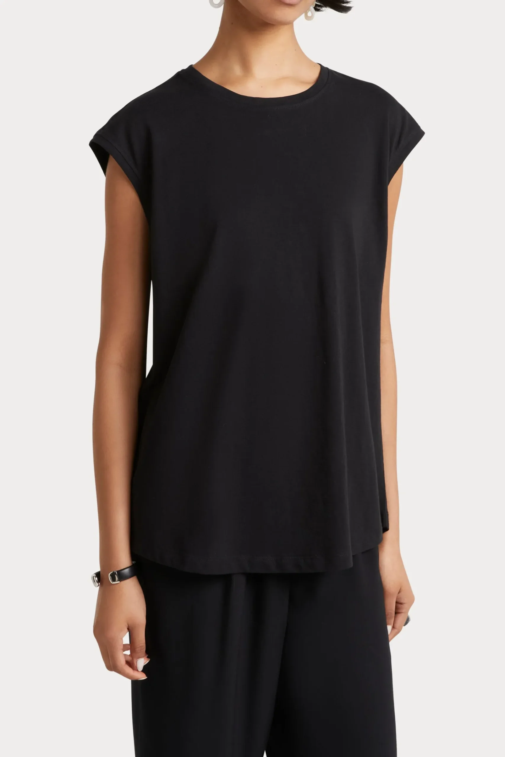 Tops-HUSK Muscle tee - Black