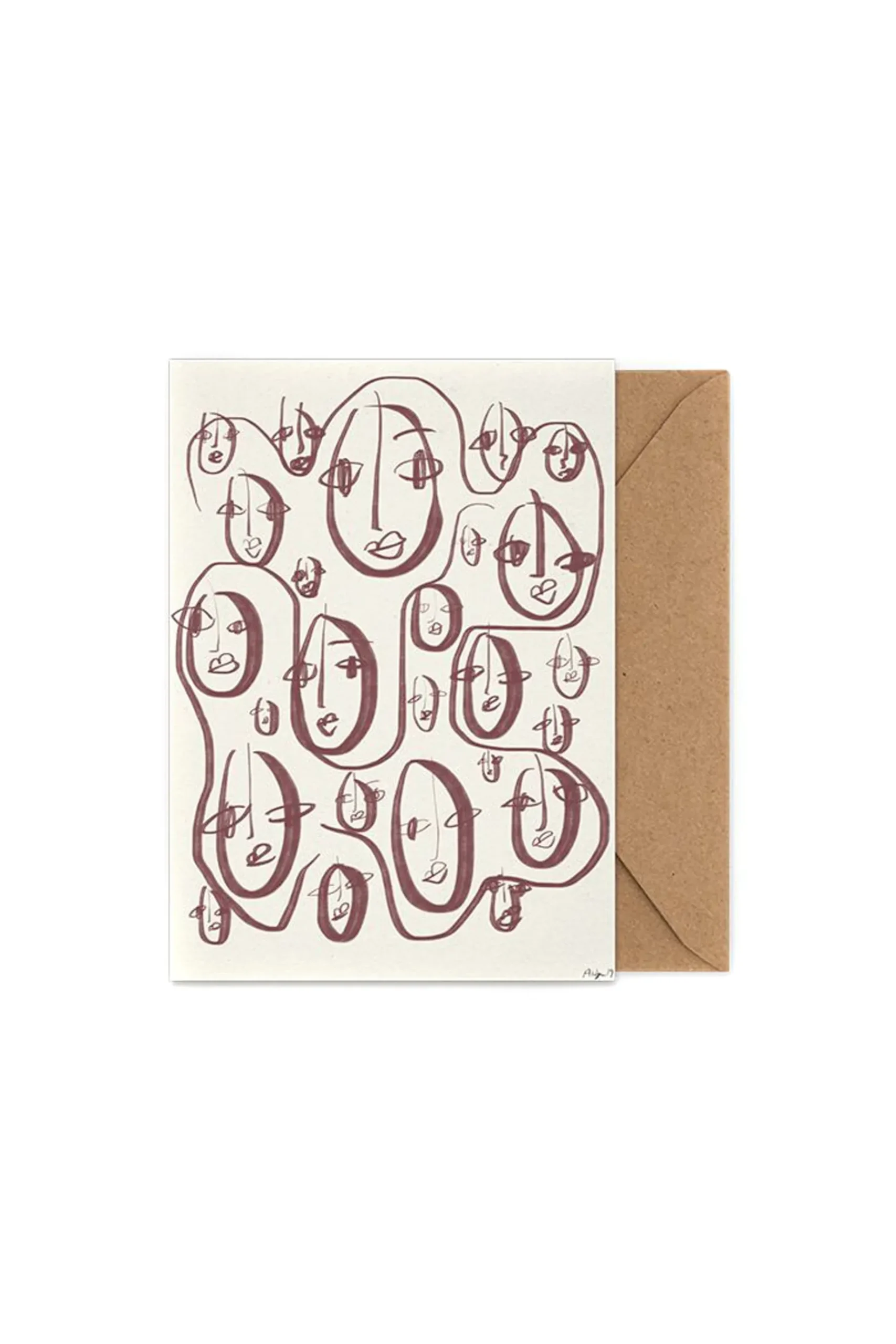 Cards-HUSK Pink Portrait - Multi Coloured MultiColoured