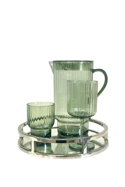 Tableware & Trays-HUSK Ribbed Wine - Green