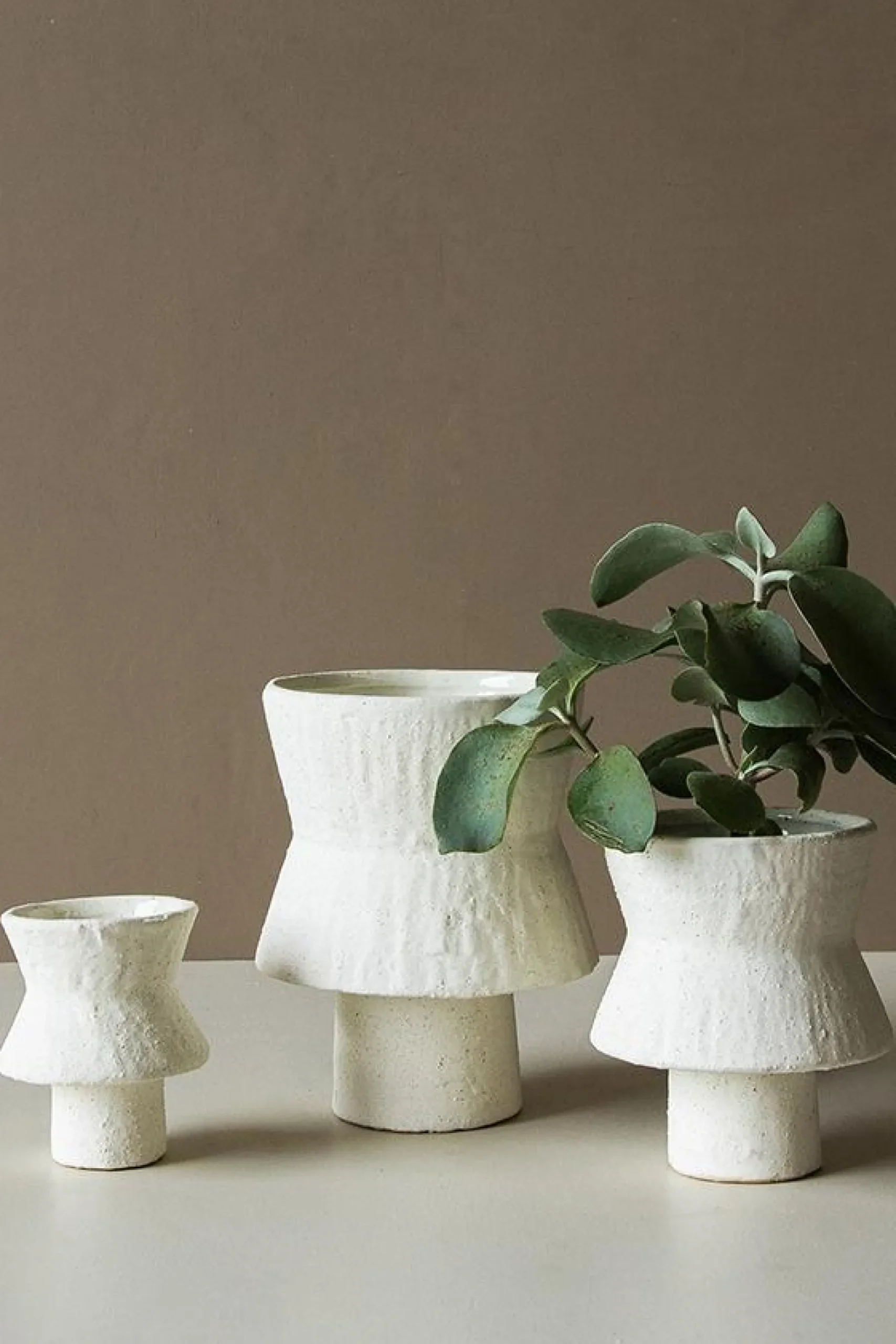 Vases & Planters-HUSK Sascha Vase - White
