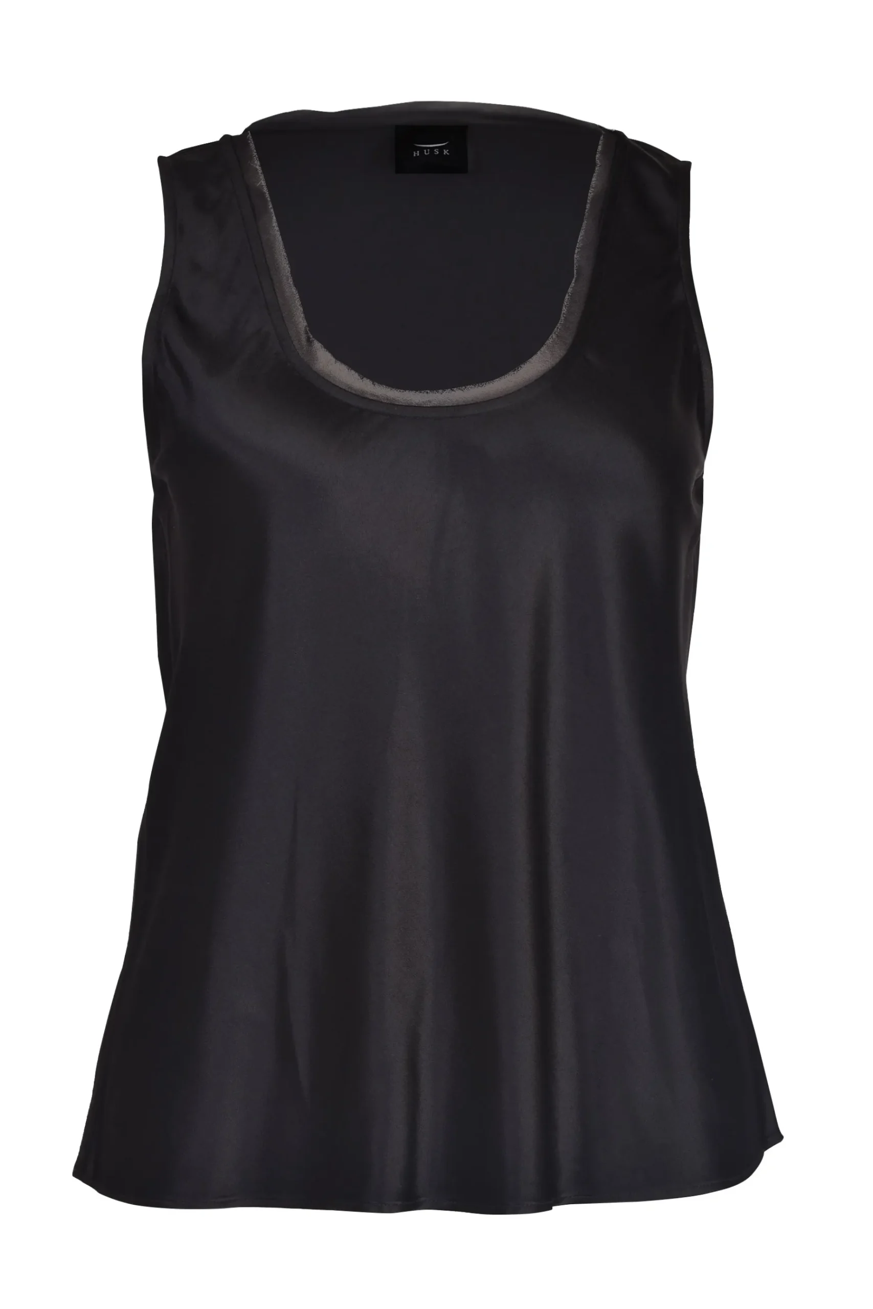 Tops-HUSK Satin cami - Black