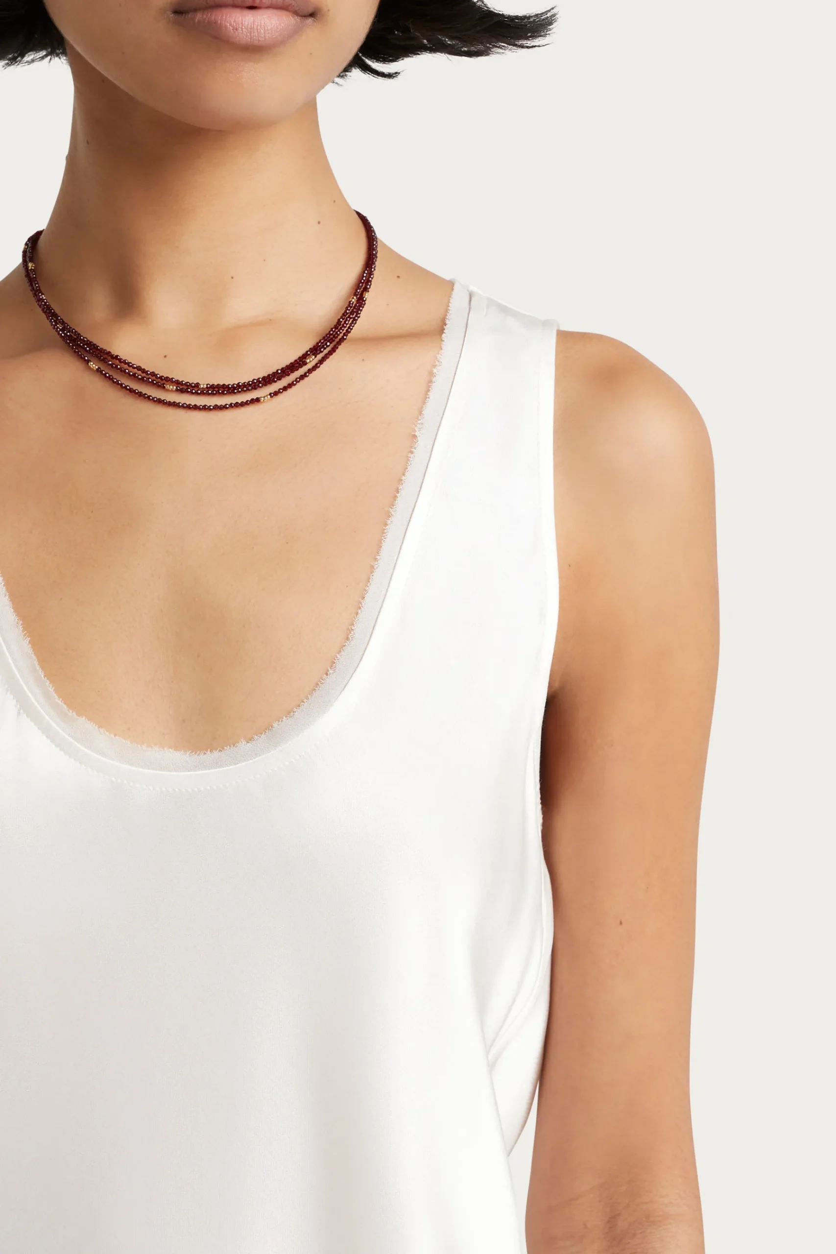 Tops-HUSK Satin cami - Oyster