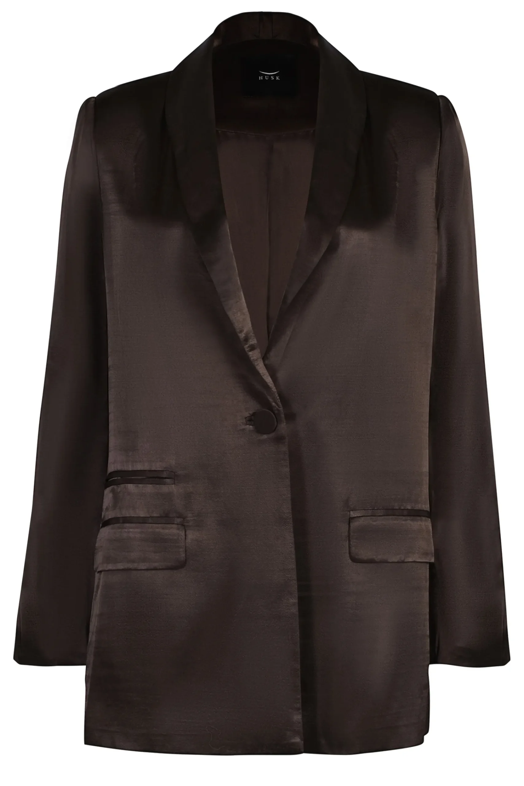 Jackets & Coats-HUSK SIENNA BLAZER - Chocolate