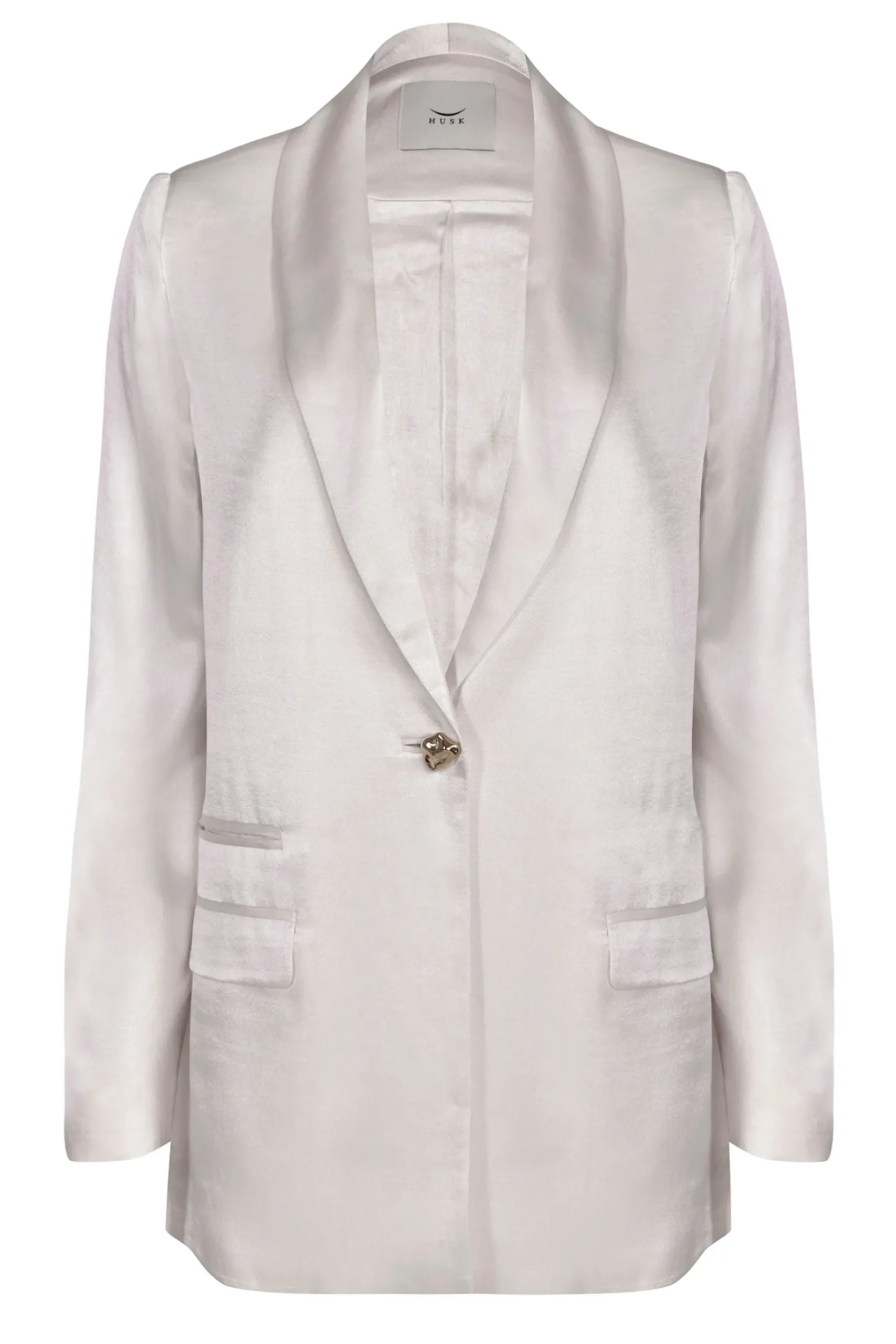 Jackets & Coats-HUSK SIENNA BLAZER - Oyster