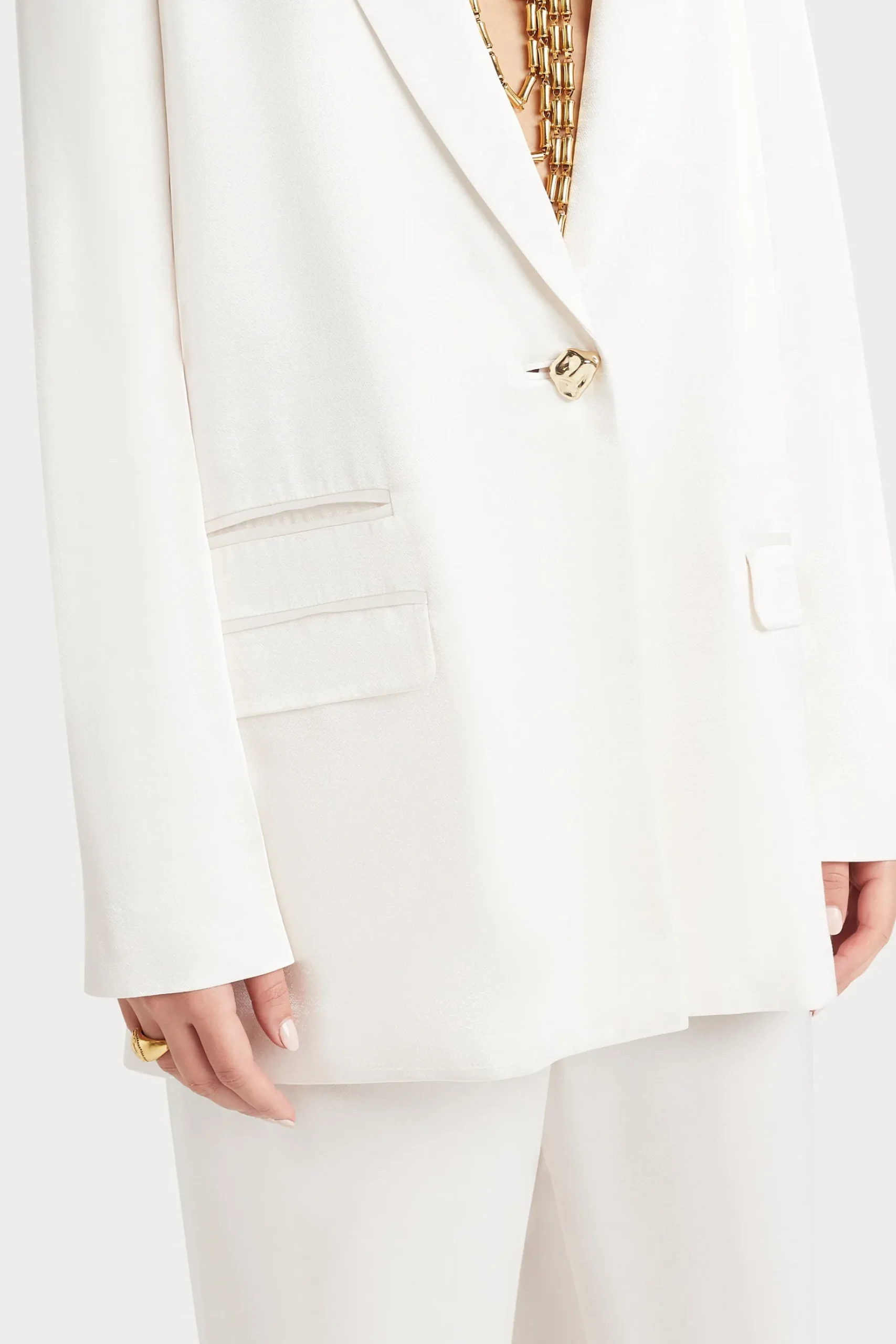 Jackets & Coats-HUSK SIENNA BLAZER - Oyster