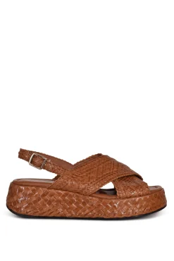 Shoes-HUSK SOFIE SANDAL - Toffee