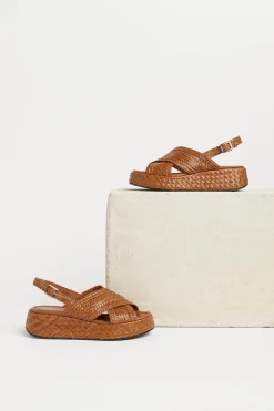 Shoes-HUSK SOFIE SANDAL - Toffee