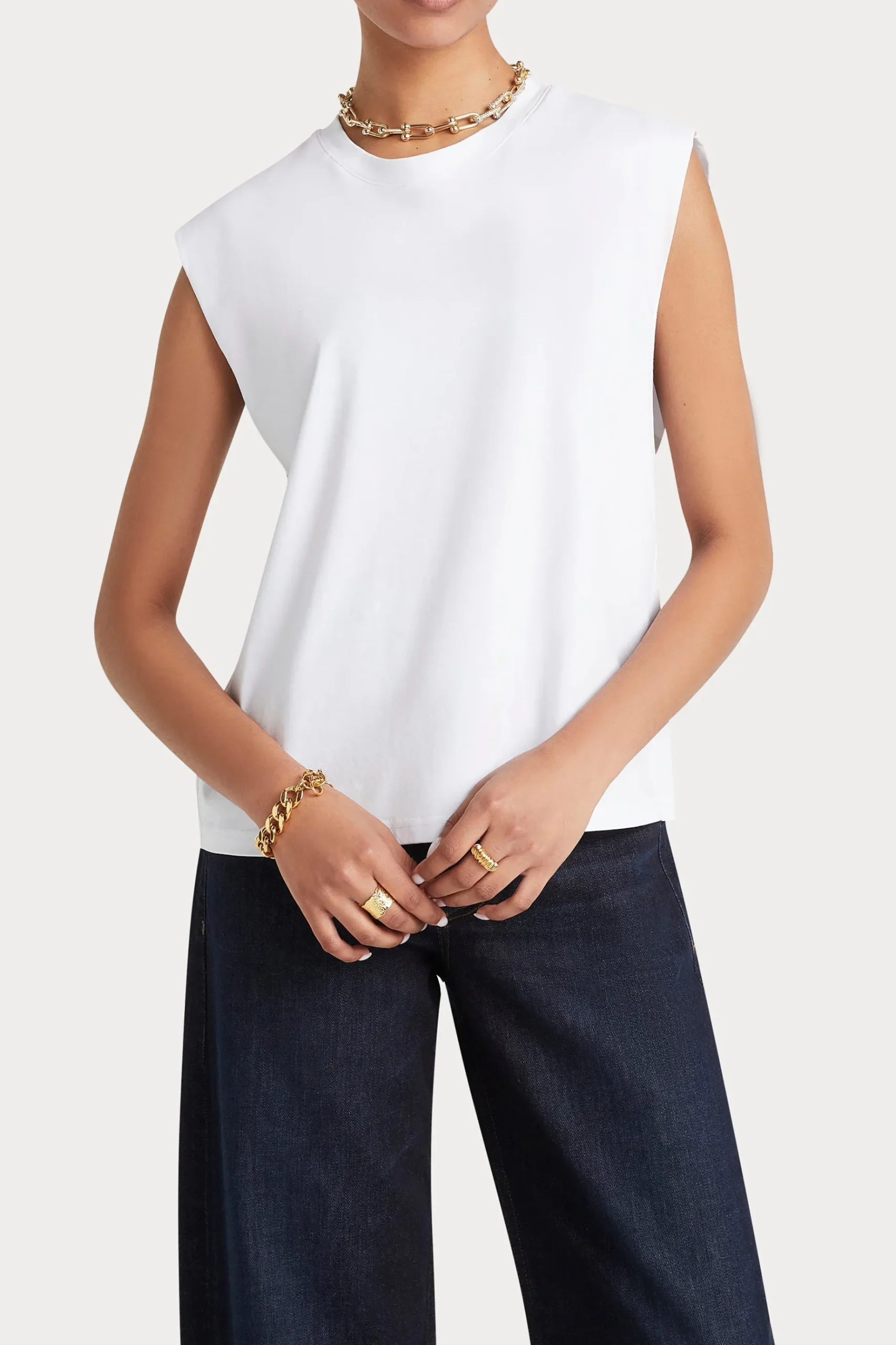 Tees & Tanks-HUSK TAILORED TANK - White