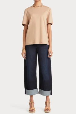 Tops-HUSK TAILORED TEE - Mocha