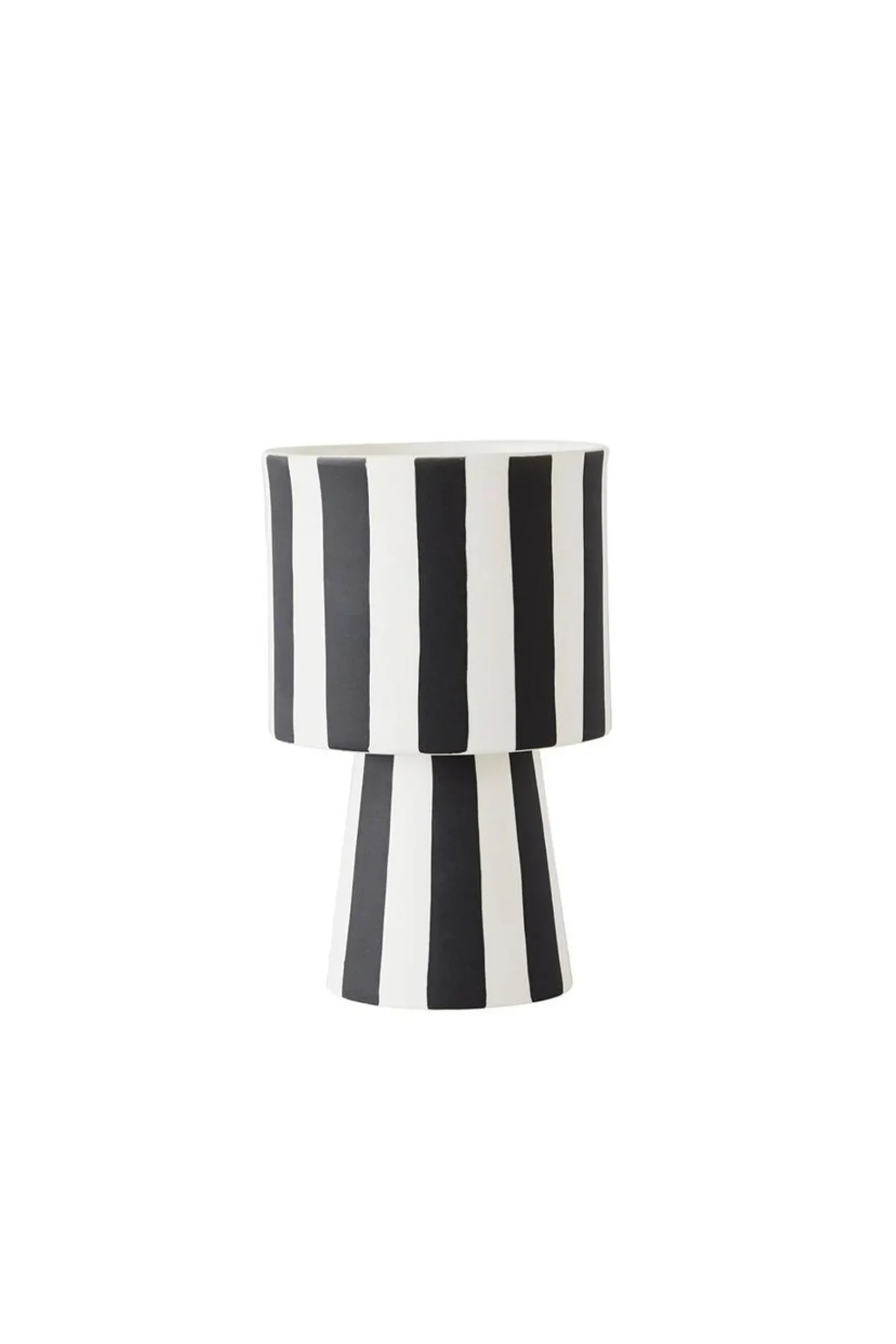 Vases & Planters-HUSK Toppu Pot - Black & White Black&White