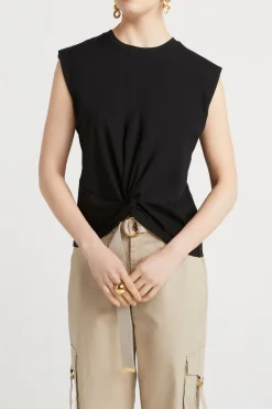 Tees & Tanks-HUSK Twist tank - Black