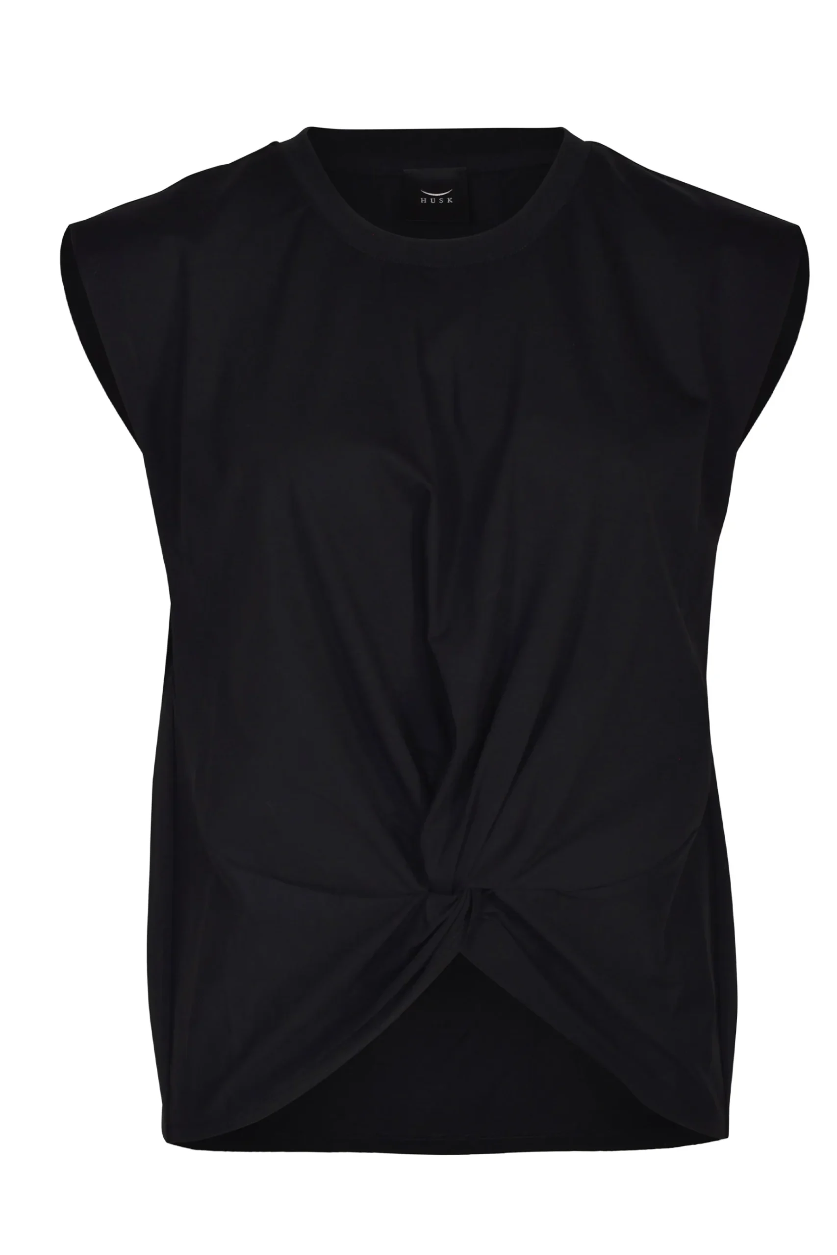 Tops-HUSK Twist tank - Black
