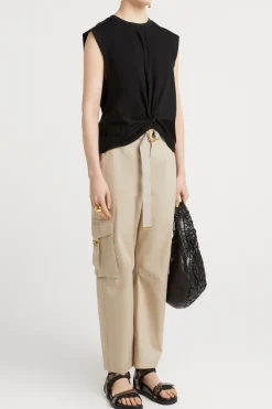 Tops-HUSK Twist tank - Black