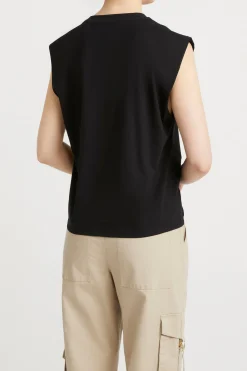 Tops-HUSK Twist tank - Black