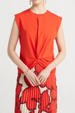 Tops-HUSK Twist tank - Red