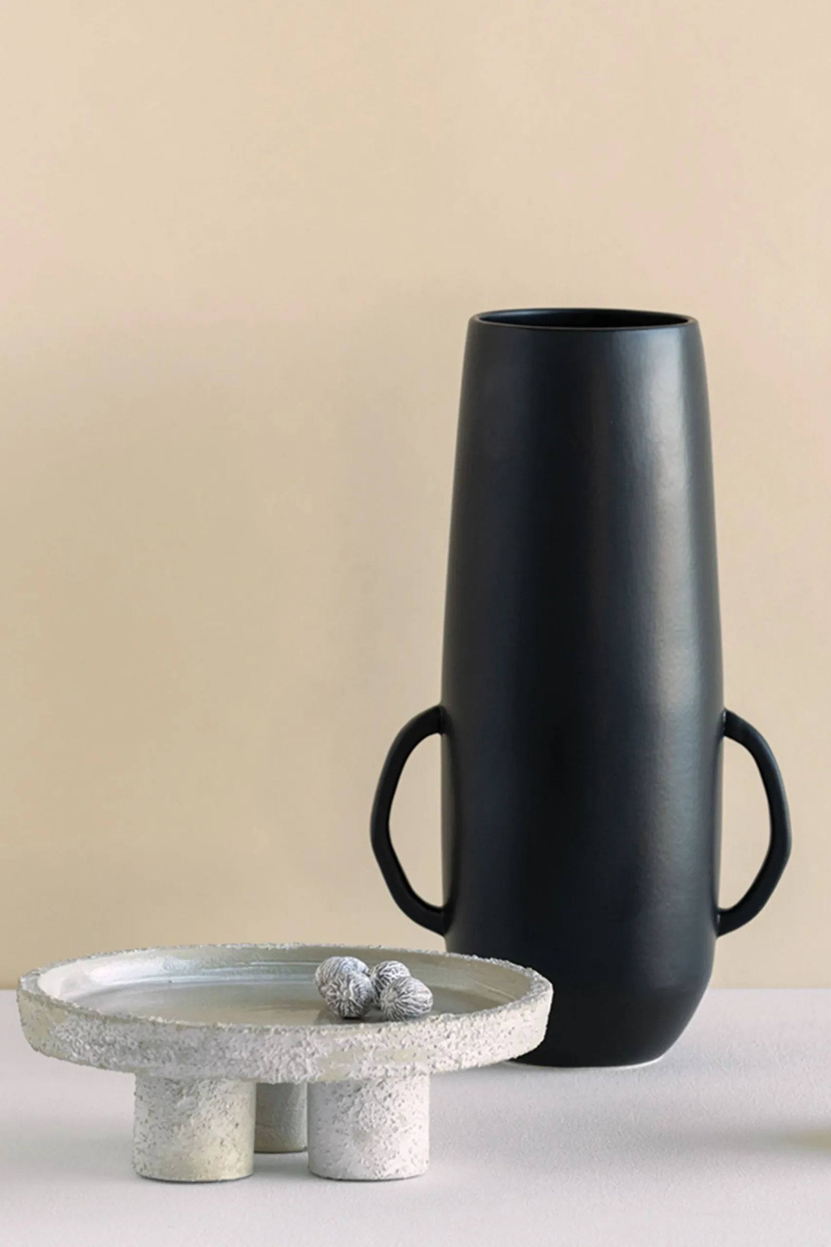 Vases & Planters-HUSK Vase Black HuskVaseBlack