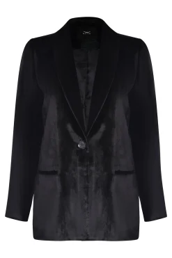 Jackets & Coats-HUSK Velvet Blazer - Black