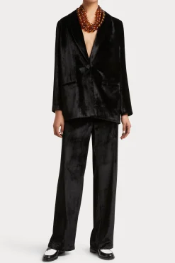 Jackets & Coats-HUSK Velvet Blazer - Black