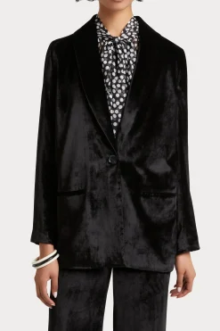 Jackets & Coats-HUSK Velvet Blazer - Black