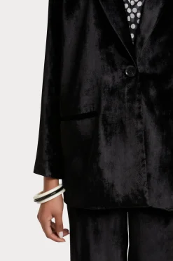 Jackets & Coats-HUSK Velvet Blazer - Black