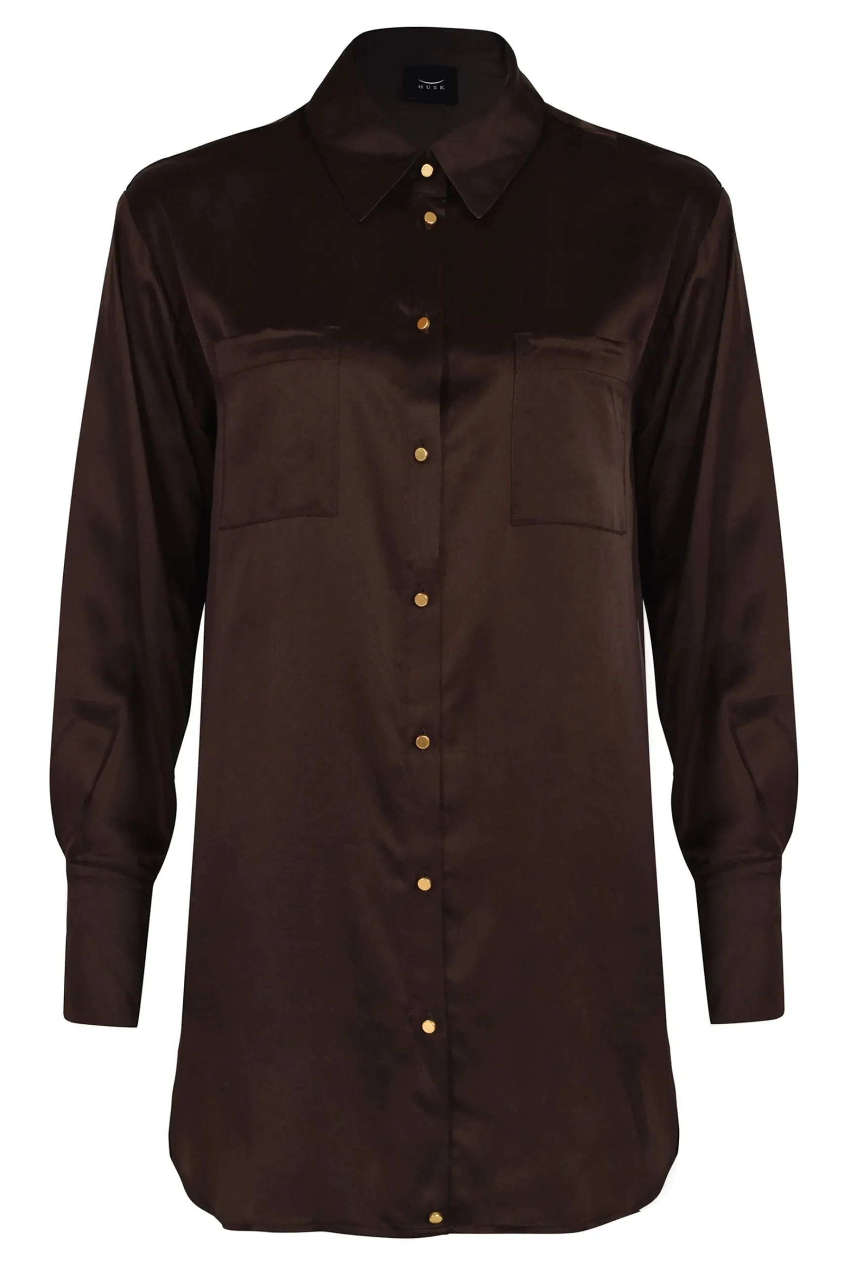 Tops-HUSK VERA SHIRT - Chocolate