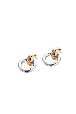 Earrings-HUSK Jenny Bird Puffy Earring - Silver & Gold Silver&Gold
