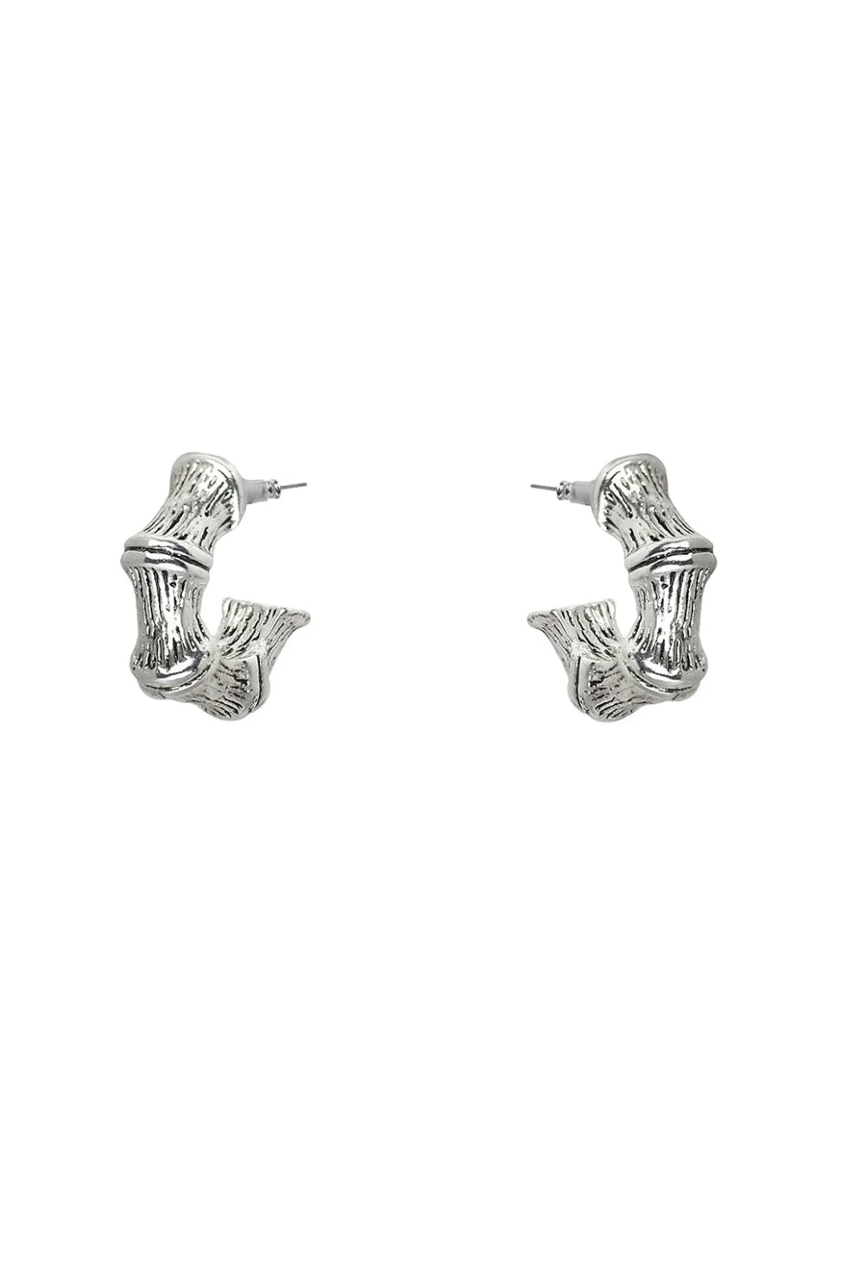 Earrings-HUSK Kitte Bambu Earring - Silver