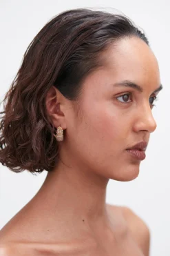Earrings-HUSK Kroon Classic Hoops - Beige