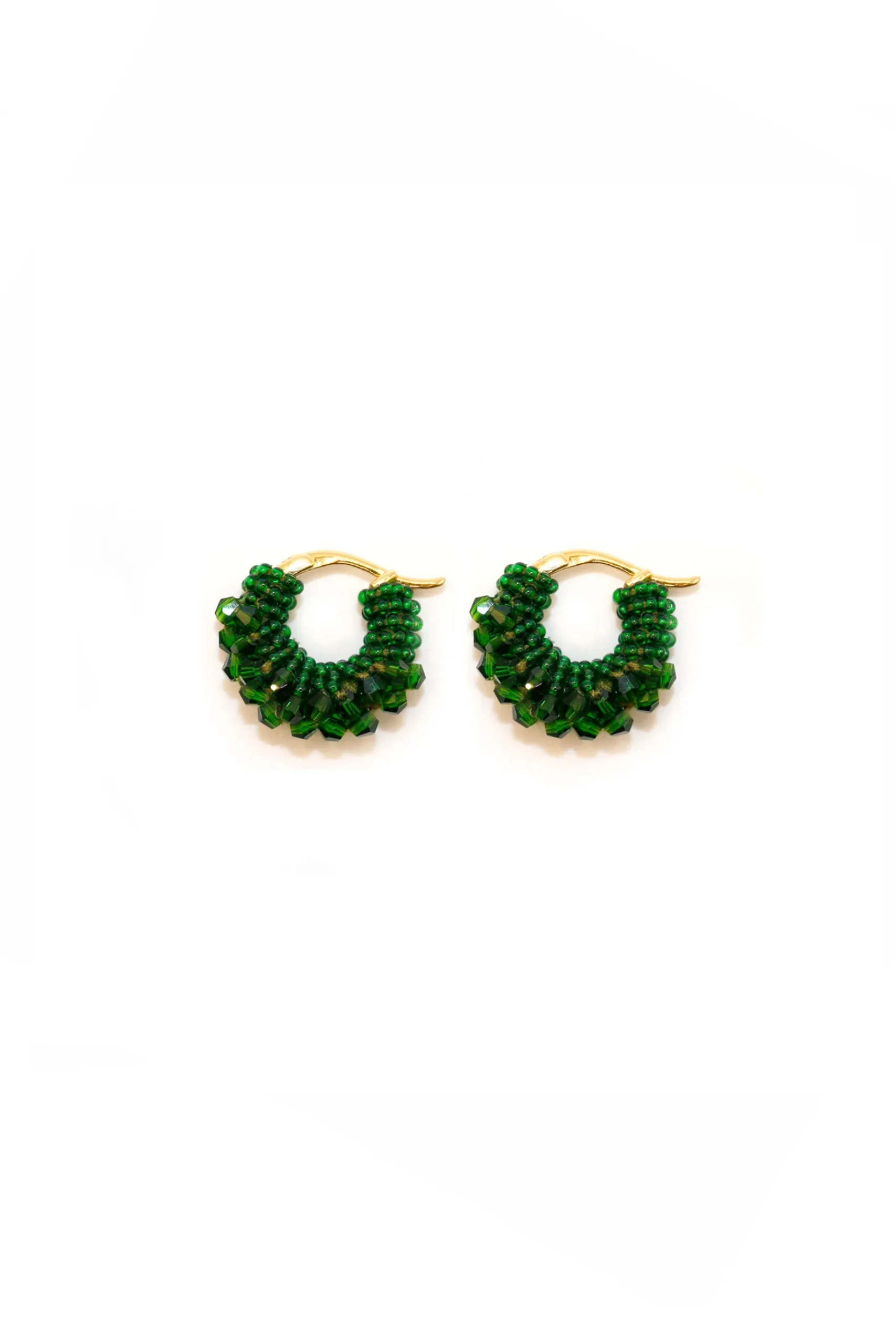 Earrings-HUSK Kroon Classic Hoops - Green