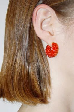Earrings-HUSK Kroon Classic Hoops - Orange