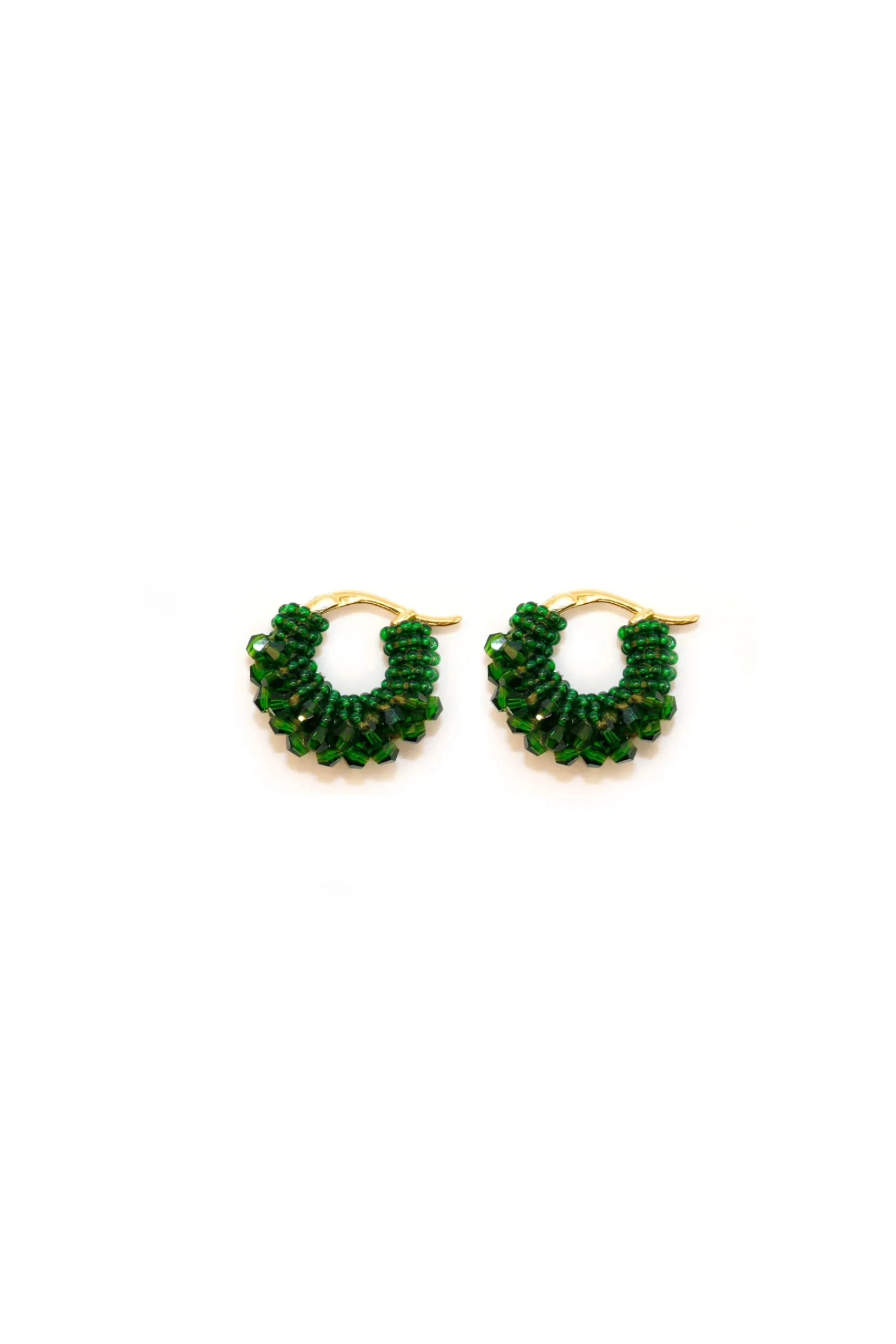 Earrings-HUSK Kroon Mini Hoops - Green