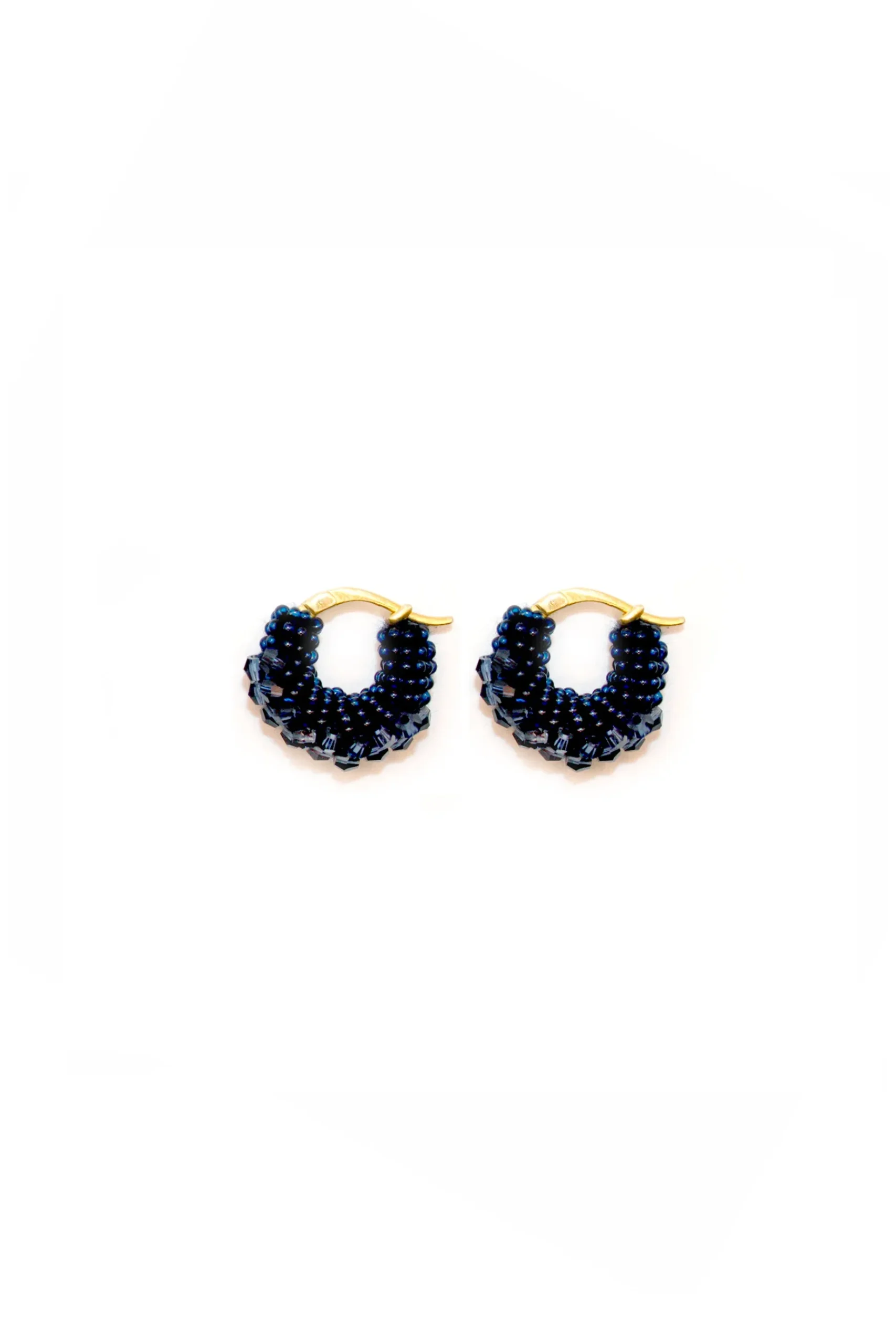 Earrings-HUSK Kroon Mini Hoops - Navy