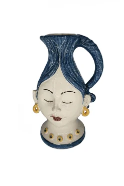 Tableware & Trays-HUSK Les Ottomans Ceramic Jug - Navy