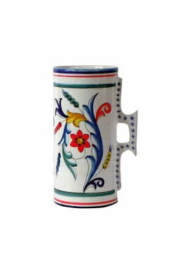 Tableware & Trays-HUSK Les Ottomans Floral Jug - Blue