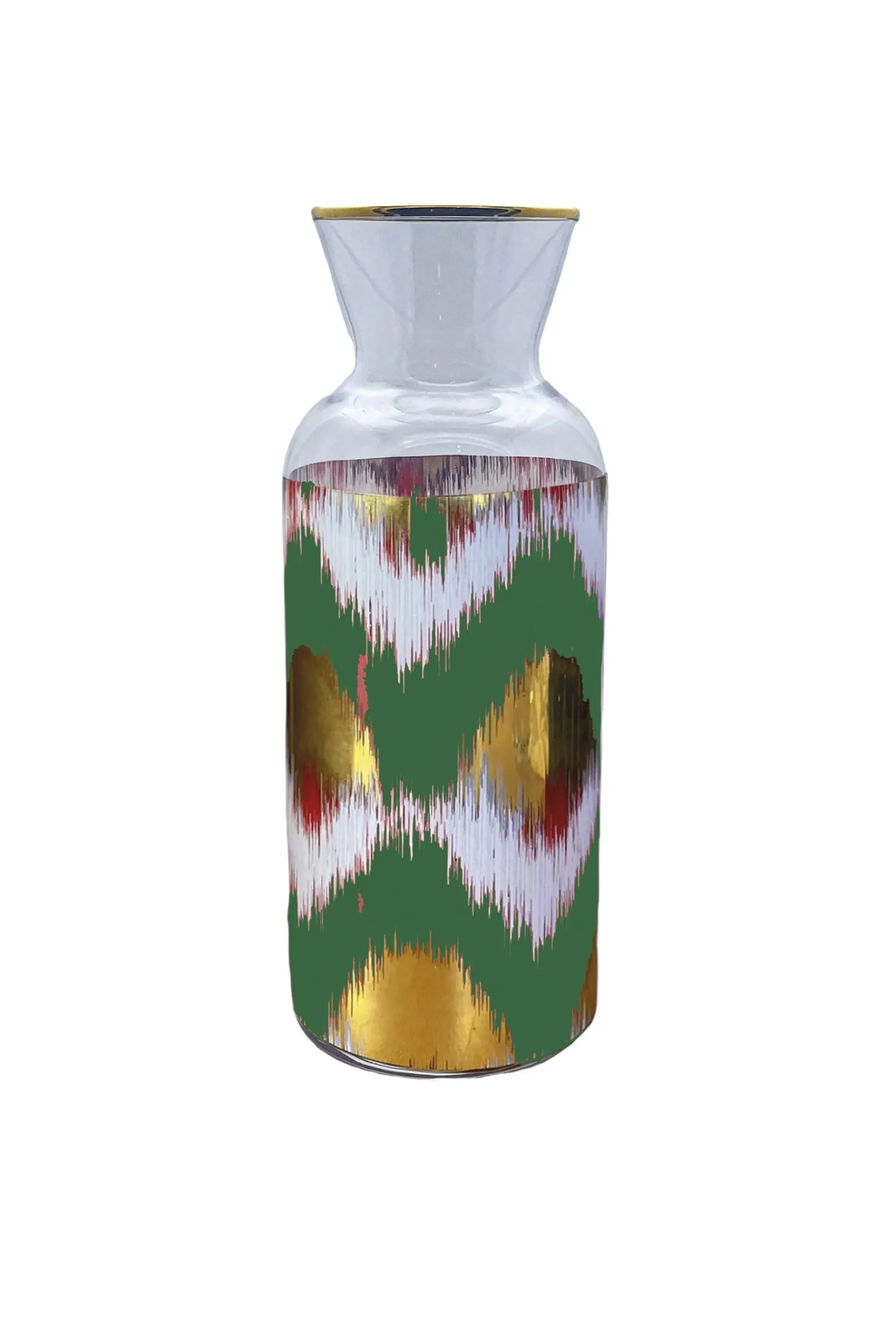 Tableware & Trays-HUSK Les Ottomans Ikat Jug - Green
