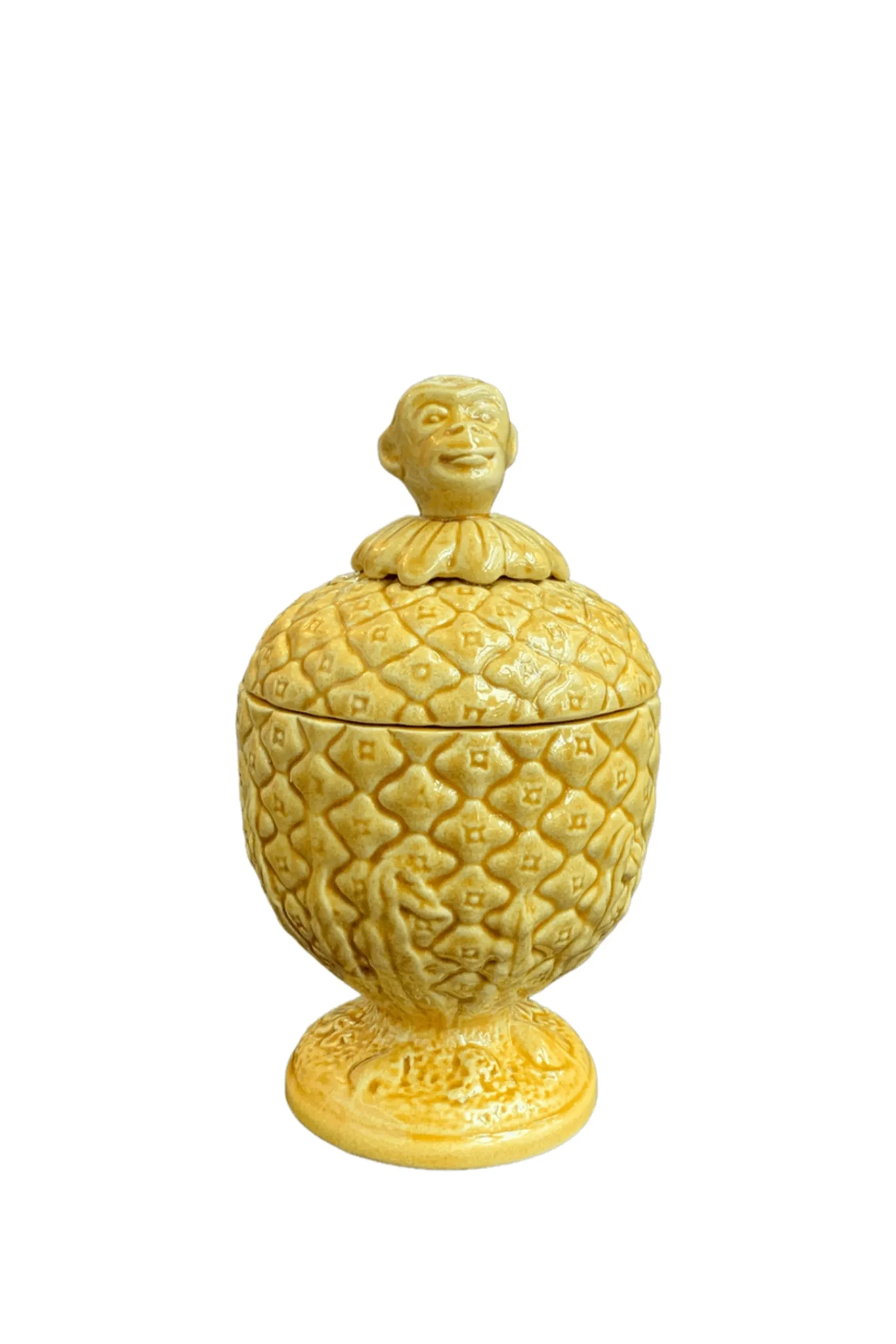 Objet D'art-HUSK Les Ottomans Monkey Box - Yellow