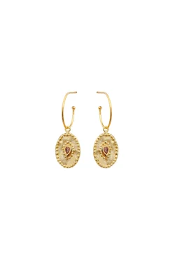Earrings-HUSK Louise Hendricks Verine Hoops - Burgundy