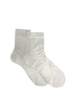 Scarves, Socks & Gloves-HUSK Maria La Rosa Ribbed Sock - Silver