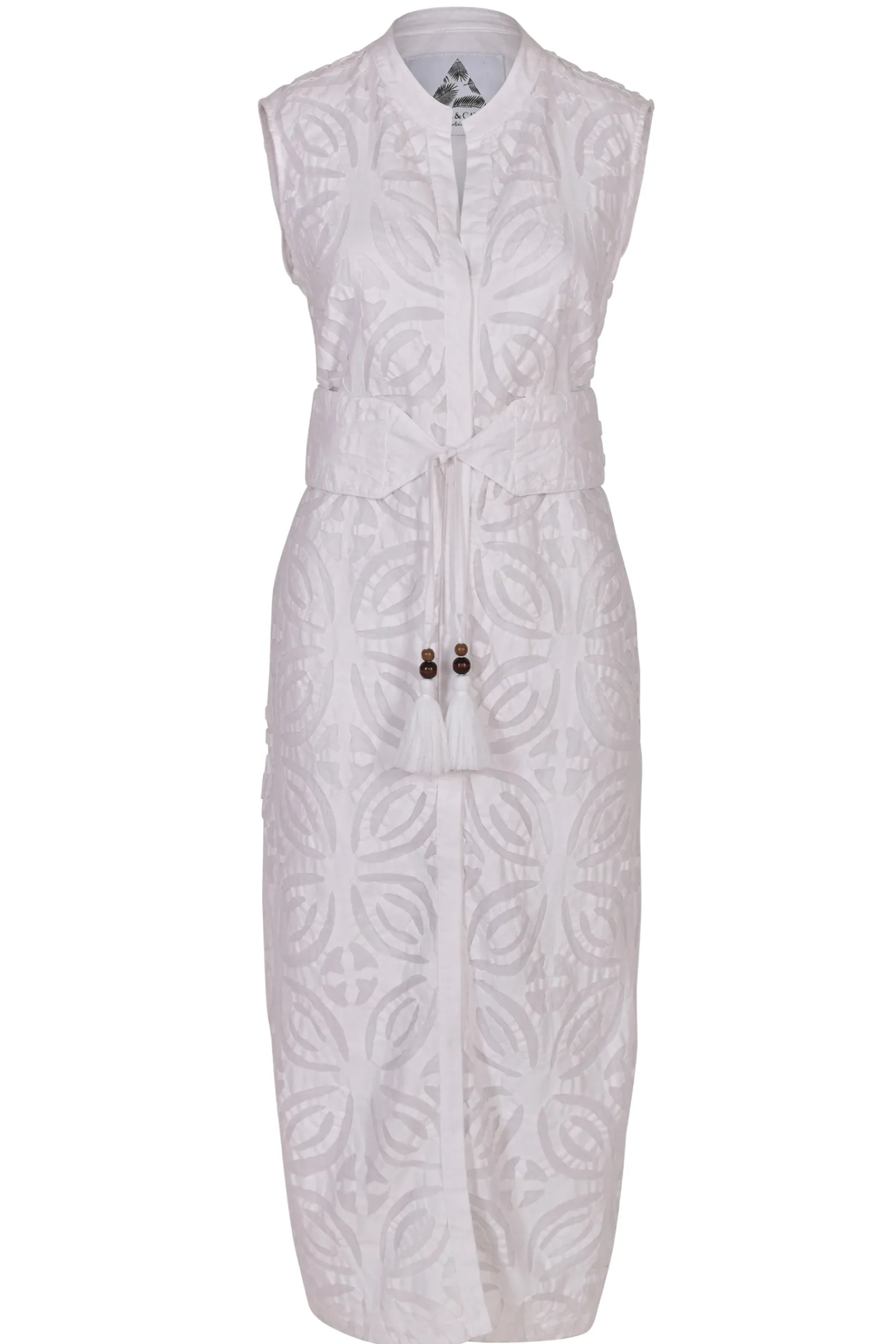 Dresses-HUSK Pearl & Caviar Belted Dress - White