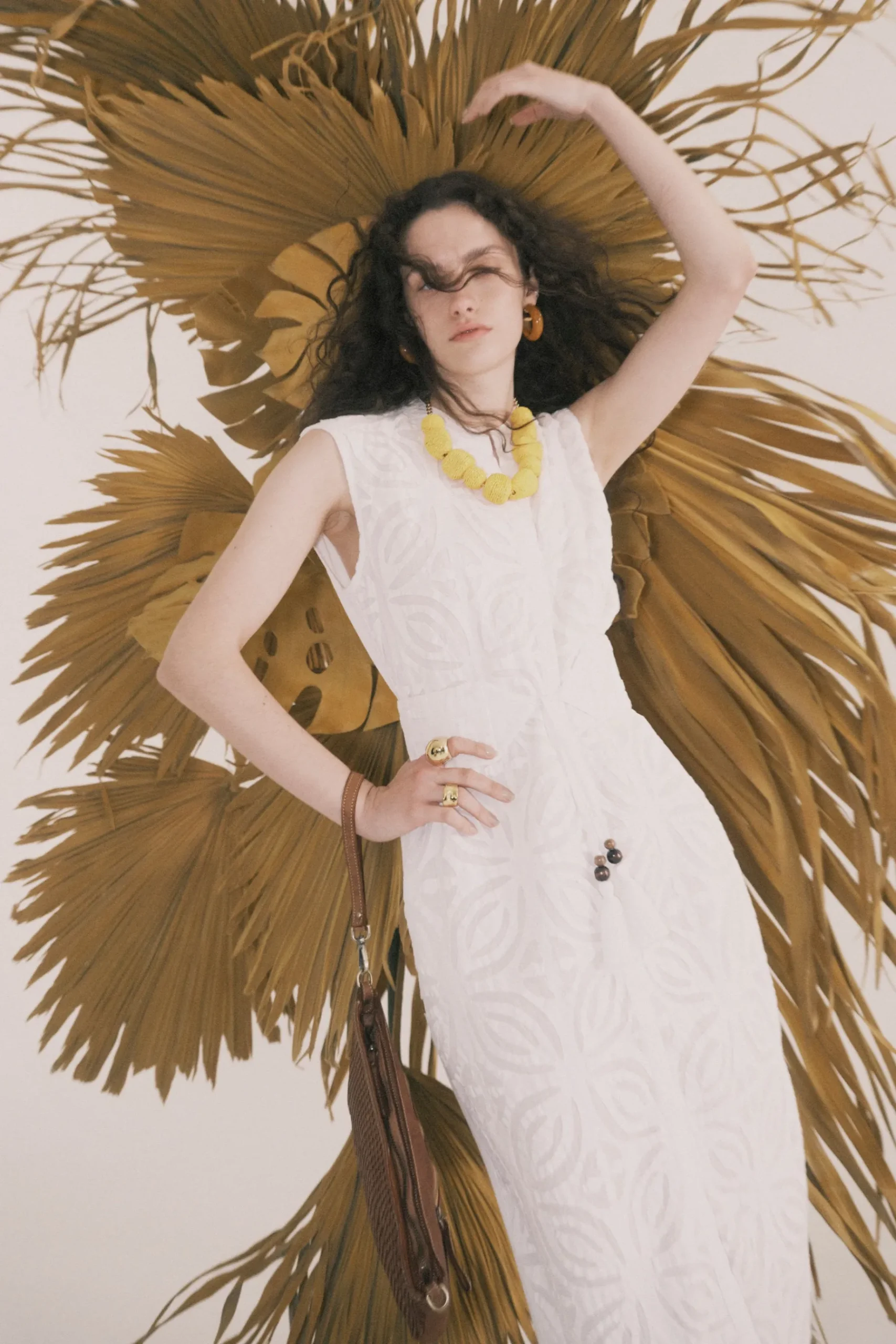Dresses-HUSK Pearl & Caviar Belted Dress - White