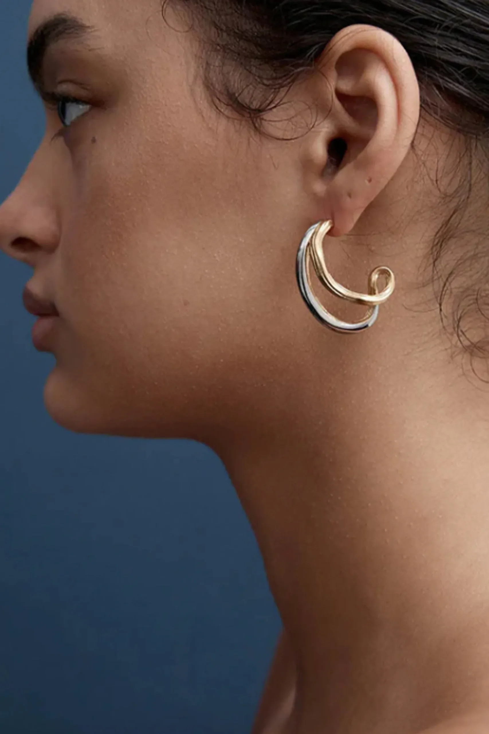 Earrings-HUSK Reliquia Fletch Earring - Silver & Gold Silver&Gold