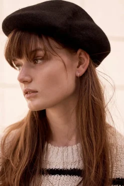 Hats & Headpieces-HUSK Sarah J Curtis Wool Beret - Black