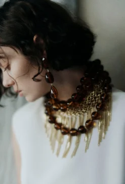 Earrings-HUSK Sita Nevado Ivy Earring - Amber