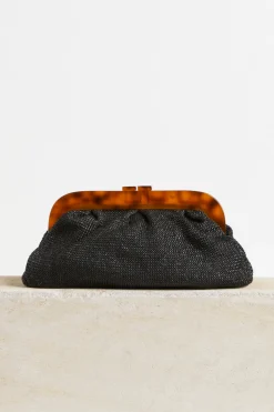 Bags-HUSK Sita Nevado Verbena Clutch - Black