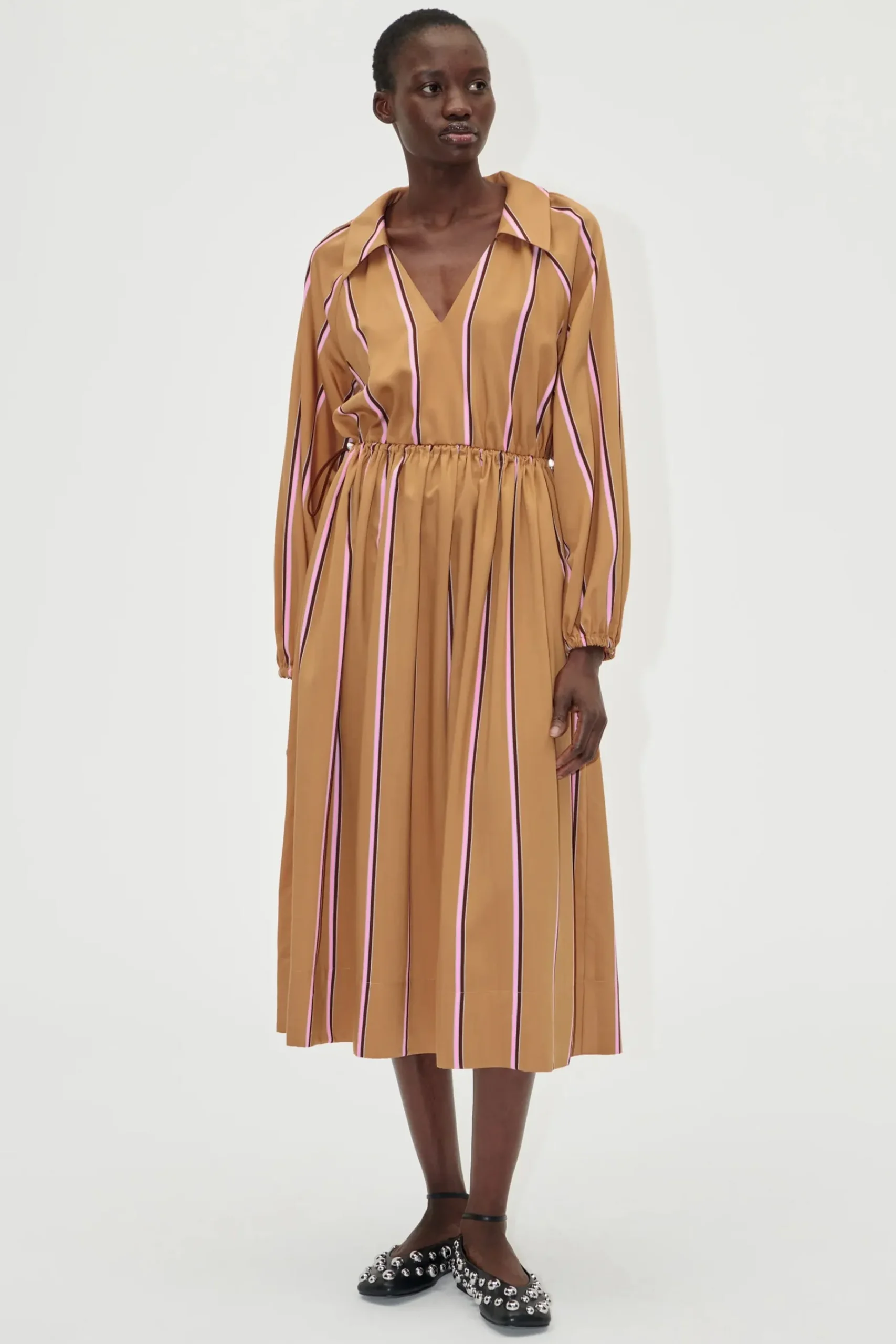 Dresses-HUSK Stine Goya Midi Dress - Stripe