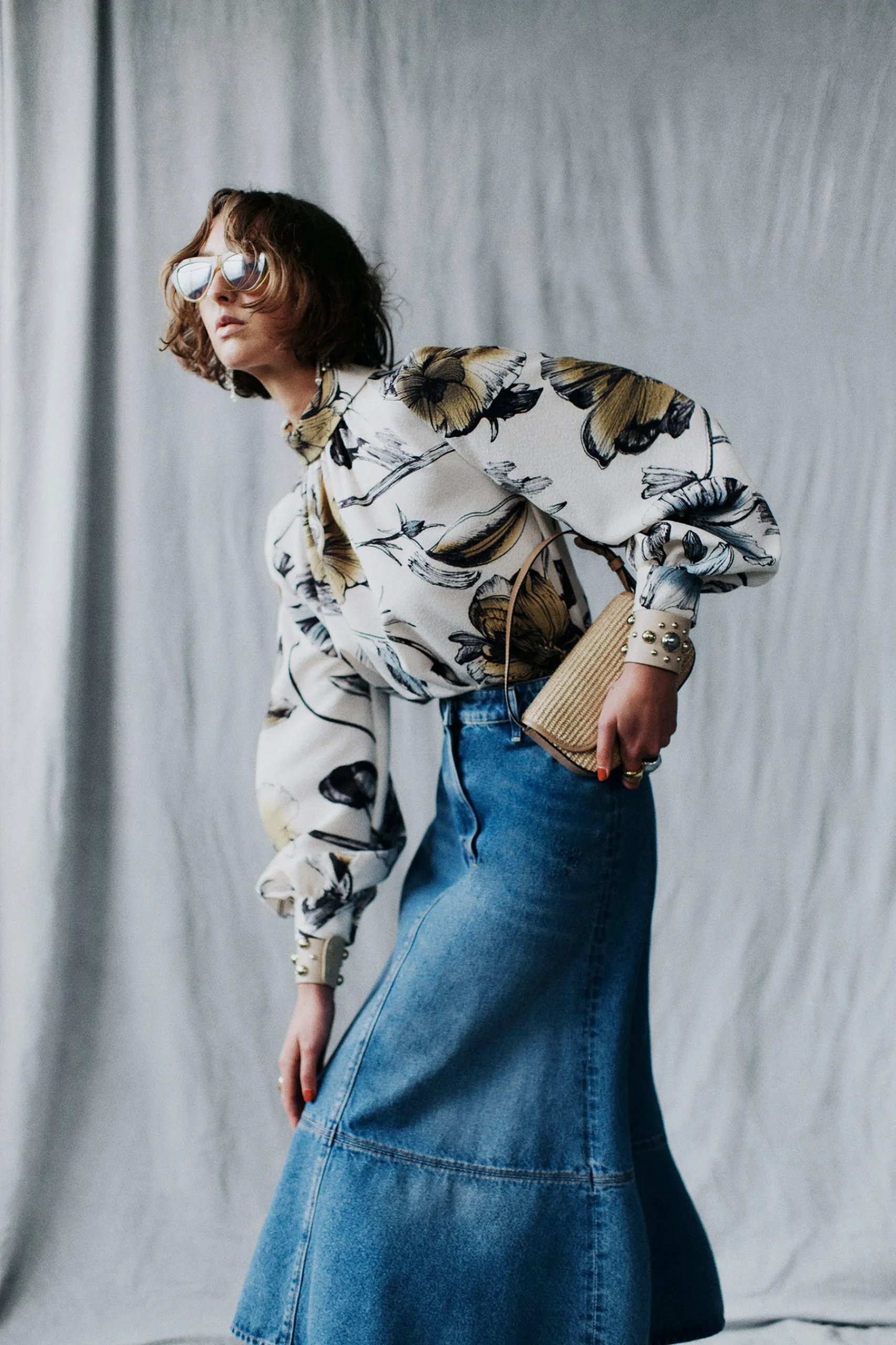 Tops-HUSK Stine Goya Poppies Blouse - Print