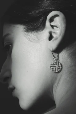 Earrings-HUSK Temple Of The Sun Greca Earring - Silver
