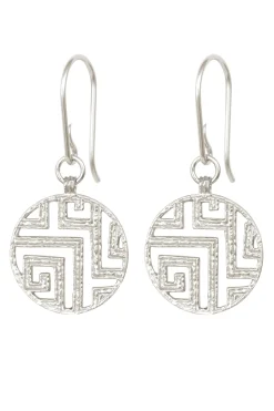 Earrings-HUSK Temple Of The Sun Greca Earring - Silver