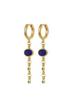 Earrings-HUSK Temple Of The Sun Lazuli Earring - Gold