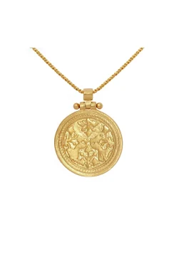 Necklaces-HUSK Temple Of The Sun Peacock Necklac - Gold